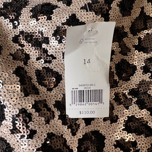Banana Republic Sequin Leopard Print Mini Skirt NWT Size 14 - Picture 14 of 15